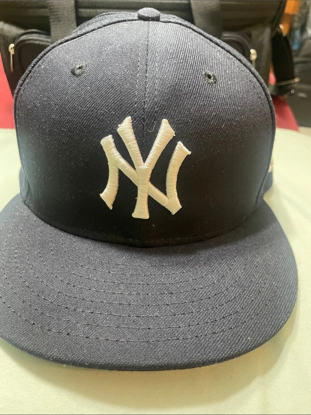 New York Yankees MLB Authentic On-Field Navy Fitted Cap 7 3/8 NWOT